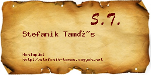 Stefanik Tamás névjegykártya